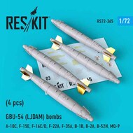  ResKit  1/72 GBU-54 (LJDAM) bombs (4 pcs) (A-10C, F-15E, Lockheed-Martin F-16C/D, F-22A, F-35A, Rockwell B-1B, B-2A, B-52H, MQ-9) OUT OF STOCK IN US, HIGHER PRICED SOURCED IN EUROPE RS72-0365