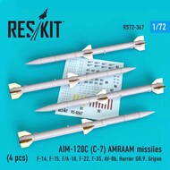  ResKit  1/72 AIM-120C (C-7) AMRAAM missiles (4 pcs) (F-16, F-15, F/A-18, F-22, Lockheed-Martin F-35, McDonnell-Douglas McDonnell-Douglas AV-8B, Harrier GR.9, Gripen) OUT OF STOCK IN US, HIGHER PRICED SOURCED IN EUROPE RS72-0367