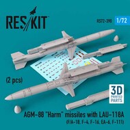  ResKit  1/72 AGM-88 'Harm' missiles with LAU-118A (2 pcs) (F/A-18, F-4, F-16, EA-6, F-111) Aardvark (4 pcs) OUT OF STOCK IN US, HIGHER PRICED SOURCED IN EUROPE RS72-0390
