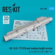  ResKit  1/72 AN / ALQ-119 ECM pod (medium length version) (Vought A-7, Fairchild A-10, McDonnell F-4, F-16, Republic F-105, General-Dynamics F-111) (3D printing) OUT OF STOCK IN US, HIGHER PRICED SOURCED IN EUROPE RS72-0408