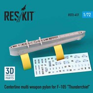 ResKit  1/72 Centerline multi weapon pylon for Republic F-105D/F-105G Thunderchief 3D-printed) OUT OF STOCK IN US, HIGHER PRICED SOURCED IN EUROPE RS72-0417