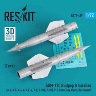  ResKit  1/72 AGM-12C Bullpup B missiles (2 pcs) (A-4, A-5, A-6, A-7, F-4, F-8, F-100, F-105, P-3 Orion, Sea Vixen, Buccaneer) OUT OF STOCK IN US, HIGHER PRICED SOURCED IN EUROPE RS72-0429