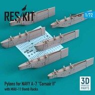  ResKit  1/72 Pylons for NAVY Vought A-7 Corsair II with MAU-11 Bomb Racks 3D printed (1/72) OUT OF STOCK IN US, HIGHER PRICED SOURCED IN EUROPE RS72-0439
