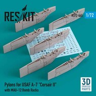 Pylons for USAF Vought A-7 Corsair II with MAU-12 Bomb Racks 3D printed OUT OF STOCK IN US, HIGHER PRICED SOURCED IN EUROPE #RS72-0440