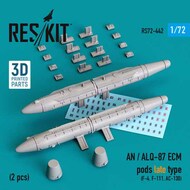 ResKit  1/72 AN / ALQ-87 ECM pods late type (2 pcs) (F-4, General-Dynamics F-111, AC-130) 3D-printed) OUT OF STOCK IN US, HIGHER PRICED SOURCED IN EUROPE RS72-0442