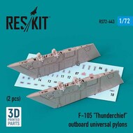  ResKit  1/72 Republic F-105D/F-105G Thunderchief outboard universal pylons (2 pcs) 3D-printed) OUT OF STOCK IN US, HIGHER PRICED SOURCED IN EUROPE RS72-0443