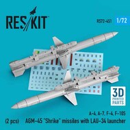  ResKit  1/72 AGM-45 'Shrike' missiles with LAU-34 launcher (2 pcs) (A-4, A-7, F-4, F-105) 3D-printed OUT OF STOCK IN US, HIGHER PRICED SOURCED IN EUROPE RS72-0451