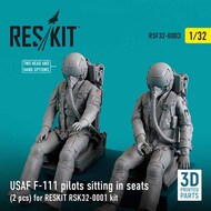 USAF F-111 pilots sitting in seats (2 pcs) for RESKIT RSK32-0002 kit 3D printed (1/32) #RSF32-0003