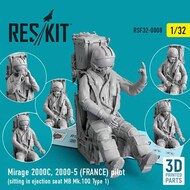  ResKit  1/32 Dassault-Mirage 2000C, 2000-5 (FRANCE) pilot sitting in ejection seat MB Mk.10Q (Type 1) 3D-printed OUT OF STOCK IN US, HIGHER PRICED SOURCED IN EUROPE RSF32-0008