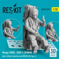  ResKit  1/32 Dassault-Mirage 2000C, 2000-5 (TAIWAN) pilot sitting in ejection seat MB Mk.10Q (Type 1) 3D-printed OUT OF STOCK IN US, HIGHER PRICED SOURCED IN EUROPE RSF32-0011