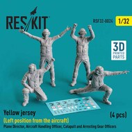 ResKit  1/32 Yellow jersey (Left position from the aircraft) Plane Director, Aircraft Handling Officer, Catapult and Arresting Gear Officers (4 pcs) RSF32-0024