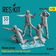  ResKit  1/32 Yellow jersey (Right position from the aircraft) Plane Director, Aircraft Handling Officer, Catapult and Arresting Gear Officers (4 pcs) RSF32-0025