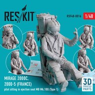  ResKit  1/48 Dassault-Mirage 2000C, 2000-5 (FRANCE) pilot sitting in ejection seat MB Mk.10Q (Type 1) 3D-printed RSF48-0016