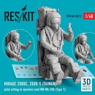  ResKit  1/48 Dassault-Mirage 2000C, 2000-5 (TAIWAN) pilot sitting in ejection seat MB Mk.10Q (Type 1) 3D-printed RSF48-0023