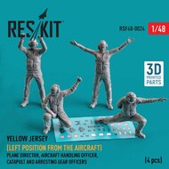  ResKit  1/48 Yellow jersey (Left position from the aircraft) Plane Director, Aircraft Handling Officer, Catapult and Arresting Gear Officers (4 pcs) RSF48-0024