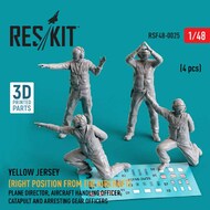  ResKit  1/48 Yellow jersey (Right position from the aircraft) Plane Director, Aircraft Handling Officer, Catapult and Arresting Gear Officers (4 pcs) RSF48-0025
