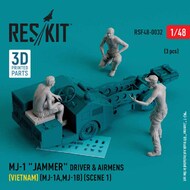 MJ-1 'Jammer' Driver & airmens (Vietnam) (MJ-1A,MJ-1B) (scene 1) (3 pcs) (3D-Printed) #RSF48-0032