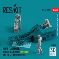  ResKit  1/48 MJ-1 'Jammer' Driver & airmens (Vietnam) (MJ-1A,MJ-1B) (scene 2) (3 pcs) (3D-Printed) RSF48-0033