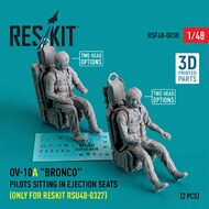 North-American/Rockwell OV-10A 'Bronco' pilots sitting in ejection seats (only for RESKIT RSU48-0327) (2 pcs) (3D-Printed) #RSF48-0038