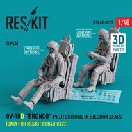 North-American/Rockwell OV-10D 'Bronco' pilots sitting in ejection seats (only for RESKIT RSU48-0329) (2 pcs) (3D-Printed) #RSF48-0039