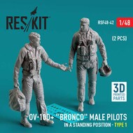 OV-10D+ Bronco Male Pilots Standing Figure Set #1 #RSF48-0042