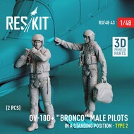 OV-10D+ Bronco Male Pilots Standing Figure Set #2 #RSF48-0043