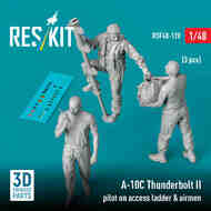 Fairchild A-10C Thunderbolt II pilot on access ladder & airmen (3 pcs) #RSF48-0120