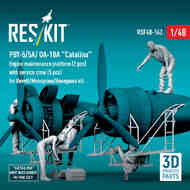 PBY-5/5A OV-10A Catalina Engine Maintenance Platform (2pcs) with Service Crew (5pcs) #RSF48-0162