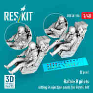 Dassault Rafale B pilots sitting in ejection seats (designed to be used with Revell kits) (2 pcs) #RSF48-0164