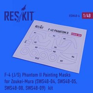 McDonnell F-4J/S Phantom II canopy and wheels painting painting masks OUT OF STOCK IN US, HIGHER PRICED SOURCED IN EUROPE #RSM48-0004
