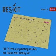  ResKit  1/48 Sukhoi Su-35 Pre-cut painting masks OUT OF STOCK IN US, HIGHER PRICED SOURCED IN EUROPE RSM48-0012