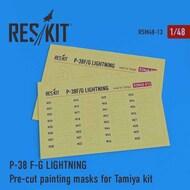  ResKit  1/48 Lockheed P-38F/P-38G Lightning Pre-cut painting masks OUT OF STOCK IN US, HIGHER PRICED SOURCED IN EUROPE RSM48-0013