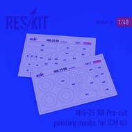  ResKit  1/48 Mikoyan MiG-25RB Pre-cut painting masks OUT OF STOCK IN US, HIGHER PRICED SOURCED IN EUROPE RSM48-0016