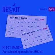  ResKit  1/48 Mikoyan MiG-31 Pre-cut painting masks OUT OF STOCK IN US, HIGHER PRICED SOURCED IN EUROPE RSM48-0017