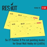  ResKit  1/48 Sukoi Su-27 Flanker B Pre-cut painting masks OUT OF STOCK IN US, HIGHER PRICED SOURCED IN EUROPE RSM48-0020
