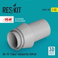  ResKit  1/32 Bell AH-1G 'Cobra' exhaust for ICM kit (3D-printed OUT OF STOCK IN US, HIGHER PRICED SOURCED IN EUROPE RSU32-0107