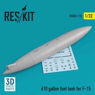 ResKit  1/32 610 gallon fuel tank for McDonnell F-15E Eagle (1 pcs) 3D printed (1/32) 4824593201158 OUT OF STOCK IN US, HIGHER PRICED SOURCED IN EUROPE RSU32-0115