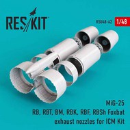  ResKit  1/48 Mikoyan MiG-25R/MiG-25RBT/MiG-25BM/MiG-25RBK/MiG-25RBF/MiG-25RBSh Foxbat exhaust nozzles OUT OF STOCK IN US, HIGHER PRICED SOURCED IN EUROPE RSU48-0042