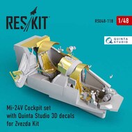  ResKit  1/48 Mil Mi-24V/VP Cockpit set with Quinta Studio 3D decals RSU48-0118