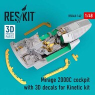 ResKit  1/48 Dassault Mirage 2000C cockpit with 3D decals for Kinetic kit RSU48-0142