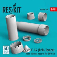  ResKit  1/48 Grumman F-14B, F-14D) Tomcat open exhaust nozzles for GWH kit 3D-printed RSU48-0194