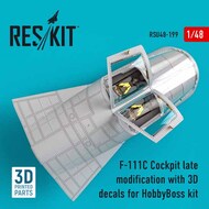  ResKit  1/48 General-Dynamics F-111C Cockpit late modification with 3D decals RSU48-0199