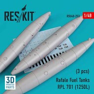  ResKit  1/48 Dassault Rafale Fuel Tanks RPL 701 (1250L) (3 pcs) (3D printing) RSU48-0253