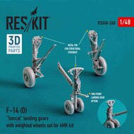  ResKit  1/48 Grumman F-14 (D) Tomcat landing gears with weighted wheels set for AMK kit (Resin & 3D Printing) (1/48) RSU48-0260