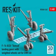  ResKit  1/48 F-14 (B,D) 'Tomcat' landing gears with weighted wheels set for GWH kit (Resin & 3D-printed) RSU48-0262