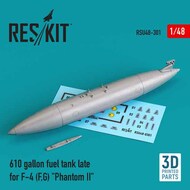  ResKit  1/48 610 gallon fuel tank late McDonnell F-4F, F-4G Phantom II 3D-Printed RSU48-0301