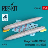  ResKit  1/48 Dassault-Mirage 2000 RPL 501/502 external fuel tanks 1700lt (2 pcs) 3D-Printed RSU48-0302