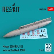  ResKit  1/48 Dassault-Mirage 2000 RPL 522 external fuel tank 1300lt 3D-Printed RSU48-0304