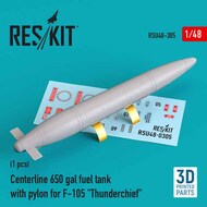  ResKit  1/48 Centerline 650 gal fuel tank with pylons for F-105 'Thunderchief' (1 pcs) 3D-printed OUT OF STOCK IN US, HIGHER PRICED SOURCED IN EUROPE RSU48-0305