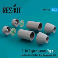  ResKit  1/72 Boeing F/A-18E F/A-18F Super Hornet Type 1 exhaust nozzless OUT OF STOCK IN US, HIGHER PRICED SOURCED IN EUROPE RSU72-0031